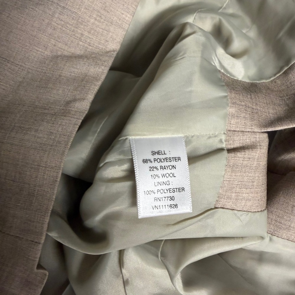 Isaac Mizrahi for Target Blazer Jacket Women's 10 Tan Beige Mandarin Collar Chic - Picture 8 of 9